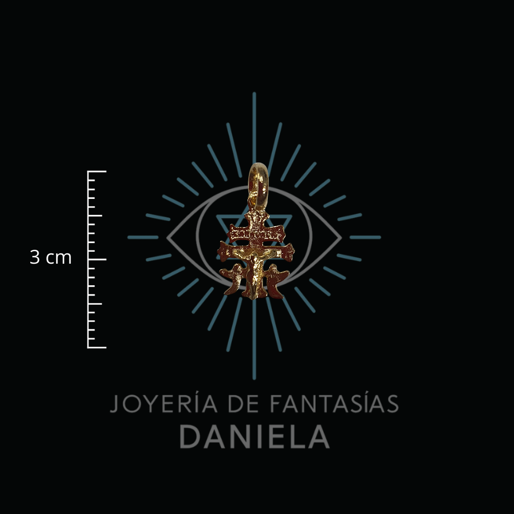 Cruz de Caravaca Dorada - Mini: imagen 1