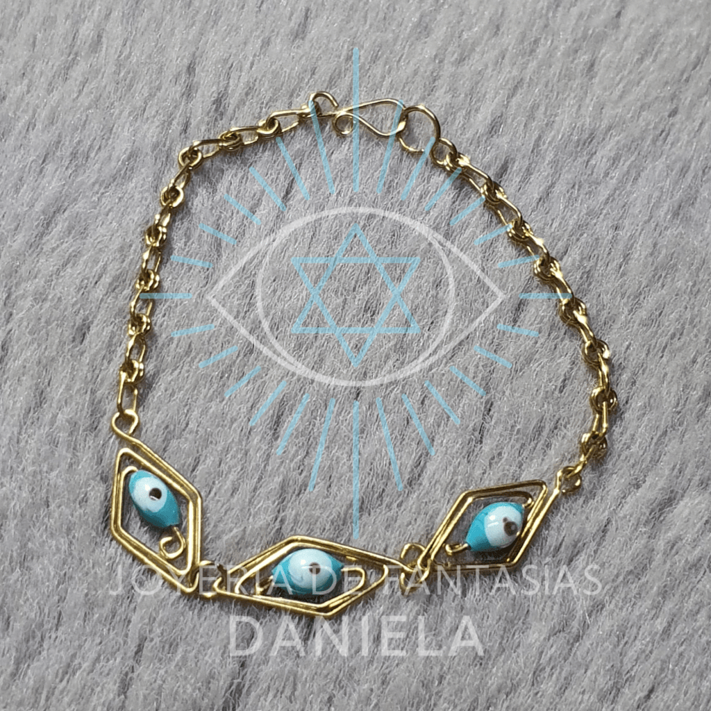 Pulsera - Cadena Dorada Ojos Protectores