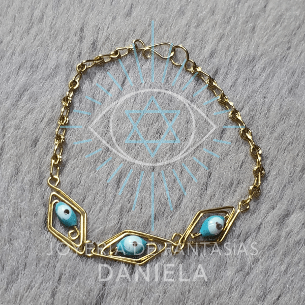 Pulsera - Cadena Dorada Ojos Protectores