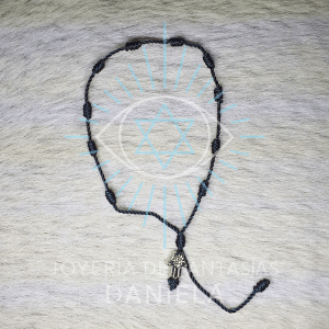 Pulsera Negra Mano de Fátima Minimalista