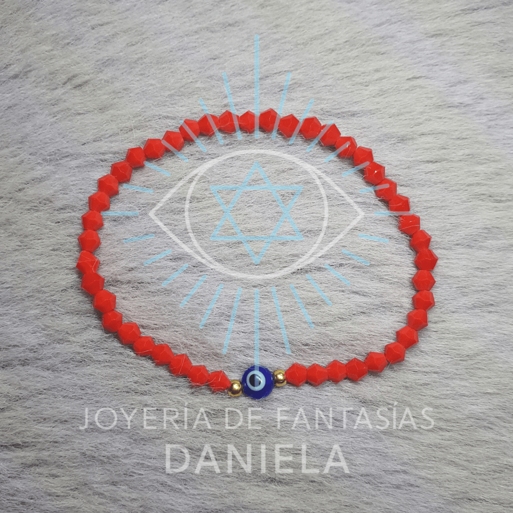 Pulsera Roja Trompo Ojo Protector