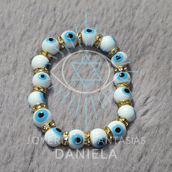 Pulsera Ojos Protectores Dorados