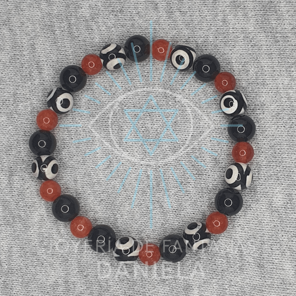 Pulsera de Ojo Tibetano con Obsidiana