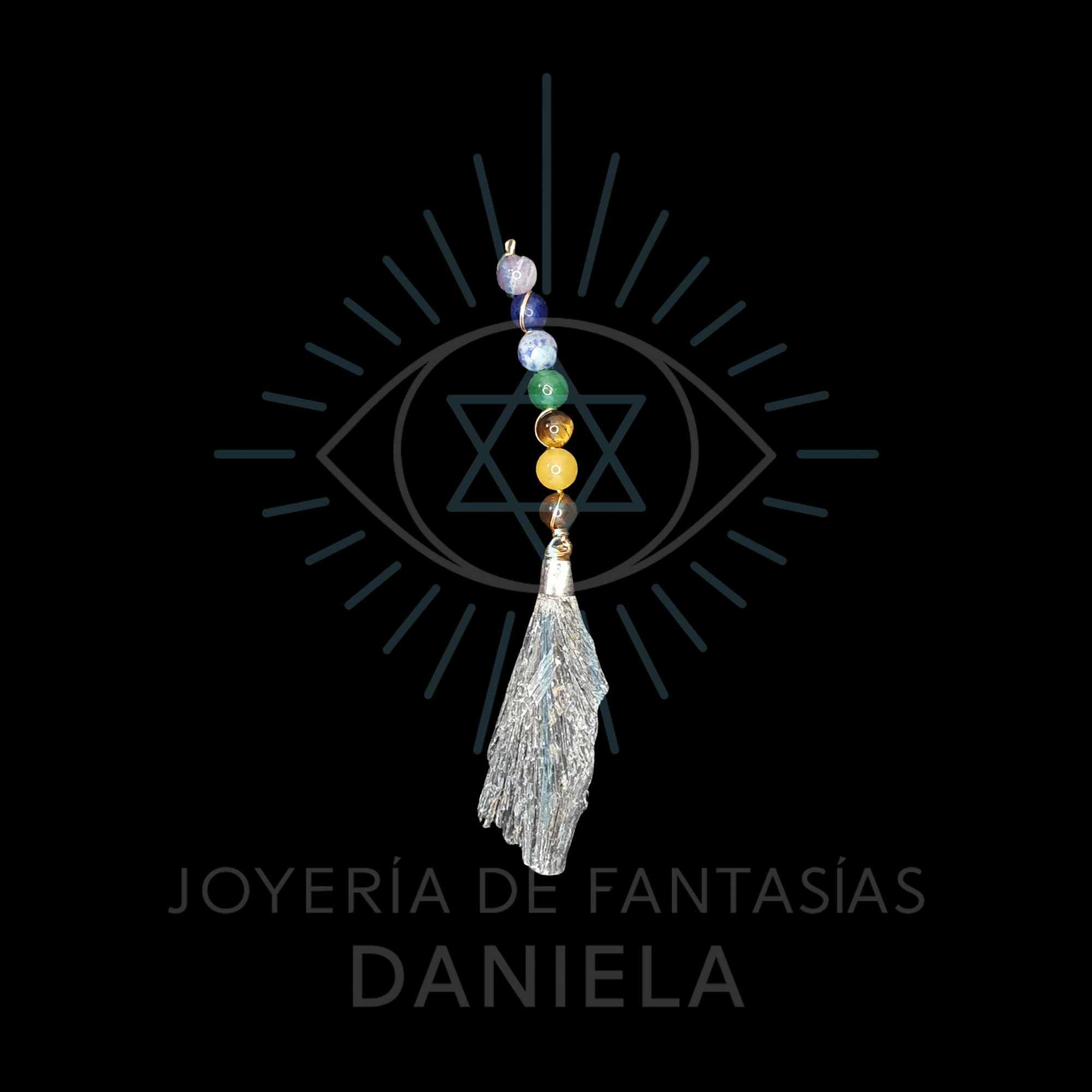 Dije de 7 Chakras y Escoba de Bruja: imagen 1